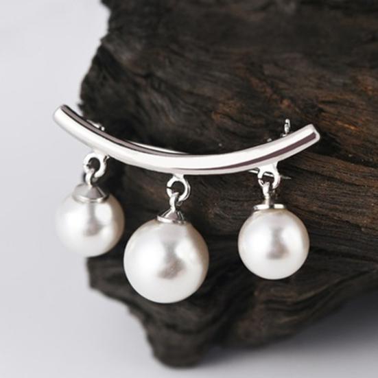 2Pcs Brooch Stylish Elegant Faux Pearl Fashion Vintage Brooch for Wedding