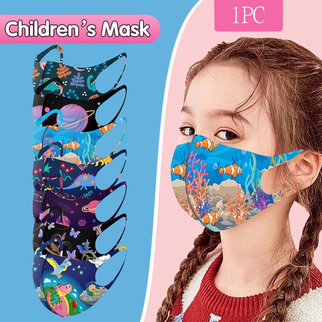 Children's Windproof Reusable Printed Face Mask 1PC