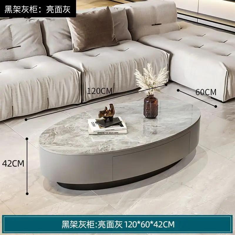 Nordic Living Room Coffee Table Modern Marble Minimalist Oval Coffee Tables White Luxury Salon Home Furniture