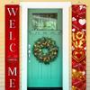 2pcs Valentine Heart Indoor/Outdoor Door Banner Polyester 11.8x70.8cm