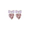 Silver Needle Rhinestone-Studded Bow Pearl Earrings - Light Luxury High-End Design