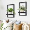 Decorative Wooden Wall Shelf Square Storage Rack Versatile Plant Display Rack  Flower Vases
