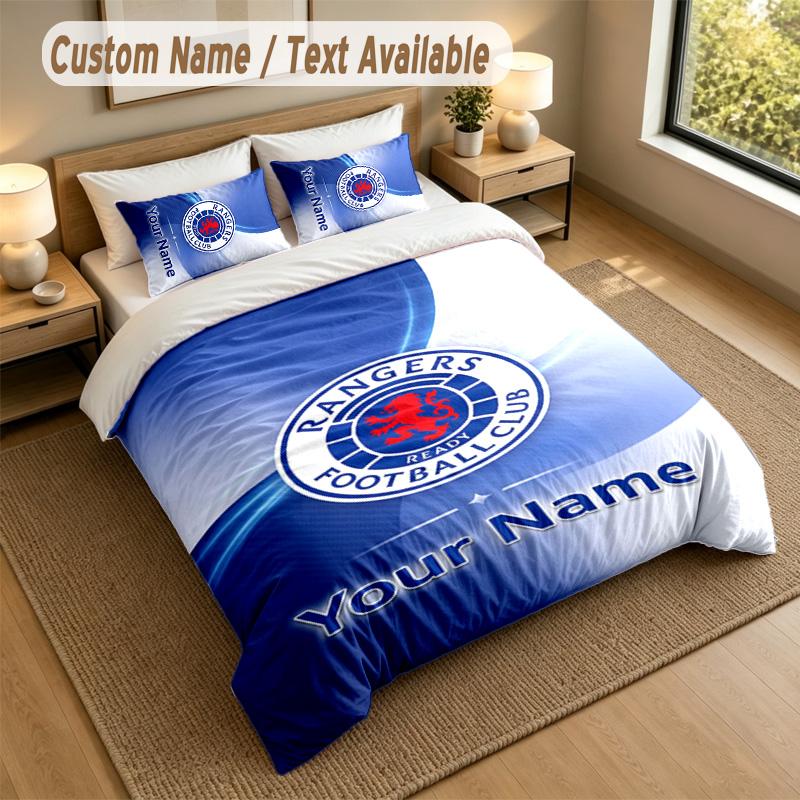 3Pcs Bedding Set Custom Name Text, 1 Sheet 2 Pillowcases Home Bed DecorRangers FC