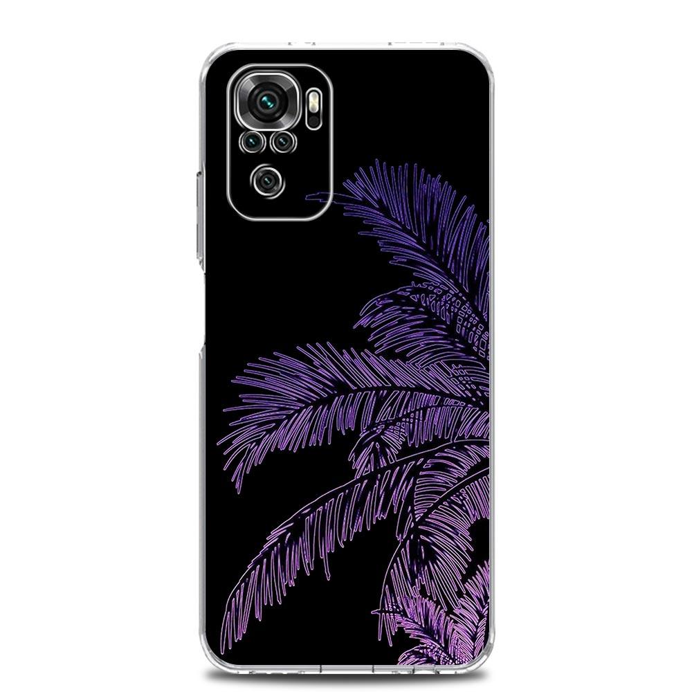 Clear Soft Phone Case For Xiaomi Redmi Note 12 11 9S 9 8 10 Pro+ 7 8T 9C 9A 8A K40 Gaming Cover Dragon Flower Grass Line Art