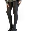 Women's High Waist Thermal Winter Fall Opaque Tights Dots Pattern Elastic Waistband Soft Cotton Ribbed Fabric Pantyhose