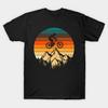 Men Black Print T-shirt Mountainbike Downhill Retro Vintage Gift No-Cut Transfer Paper Print Cotton Tshirt