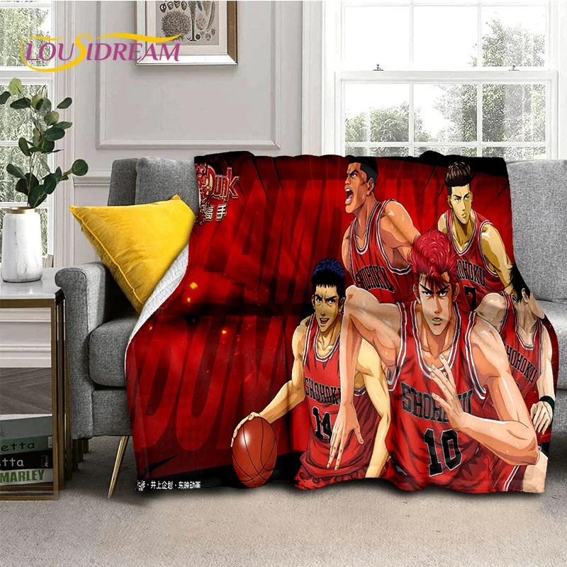 Cartoon Slam Dunk Basketball Anime Soft Flannel Blanket for Beds Bedroom Sofa Picnic,Throw Blanket for Outdoor Leisure Nap Gift