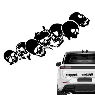 Motorcycle Skull Stickers Halloween Reflective Car Stickers Anti-Scratch Cool Car Decals Horror Motorcycle Decals For Commuting