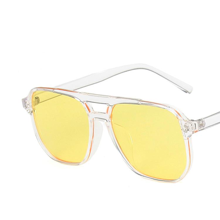 Retro Tide Glasses Optical Spectacle Transparent Computer Glasses Fashion Large Frame Double Beam Anti-blue Light Glasses