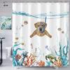 Funny Animal Cartoon Print Shower Curtain, Waterproof Shower Curtain With 12 Hooks, Bathroom Accessories, Bathroom Decoration