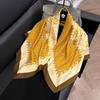 Fashion Twist Silk Scarf Color Block Printed Scarf Twill Silk Large Square Scarf 91x91cm Shawl Sunscreen Travel Headscarf