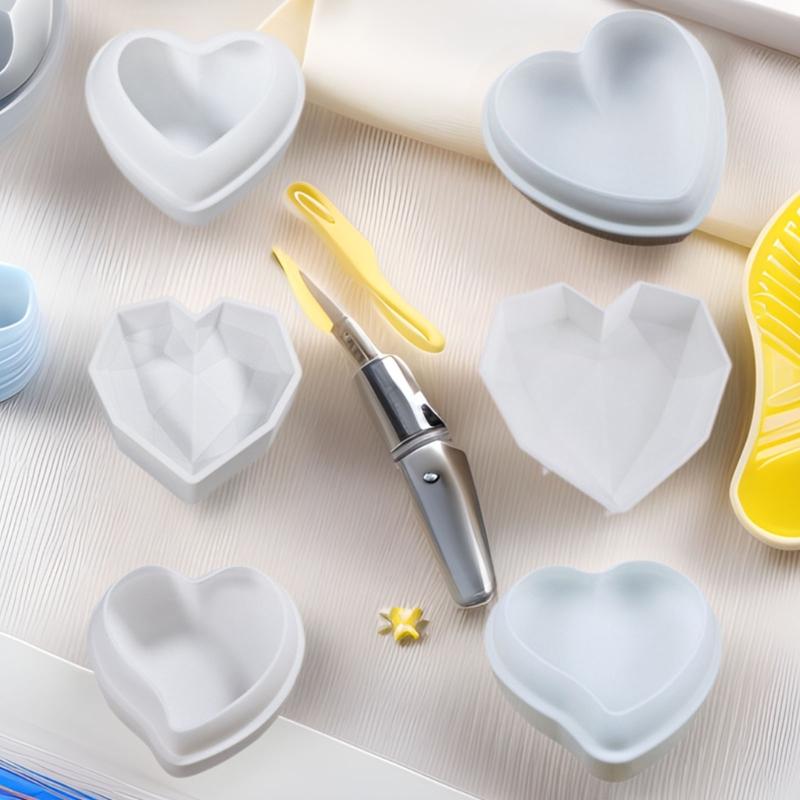 Multiple Size Silicone Heart Cake Molds Heart Shape Silicone Baking Tray Easy Demold Cake Molds for DIY Baking Creation