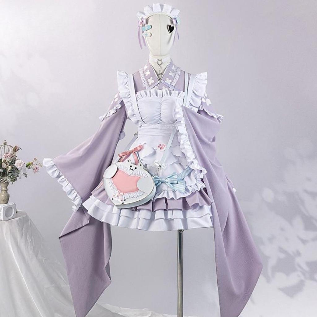 Sakuna Yuuki Cosplay VTuber Dress Maid [milky time] One-Piece Women's Japanese-Style