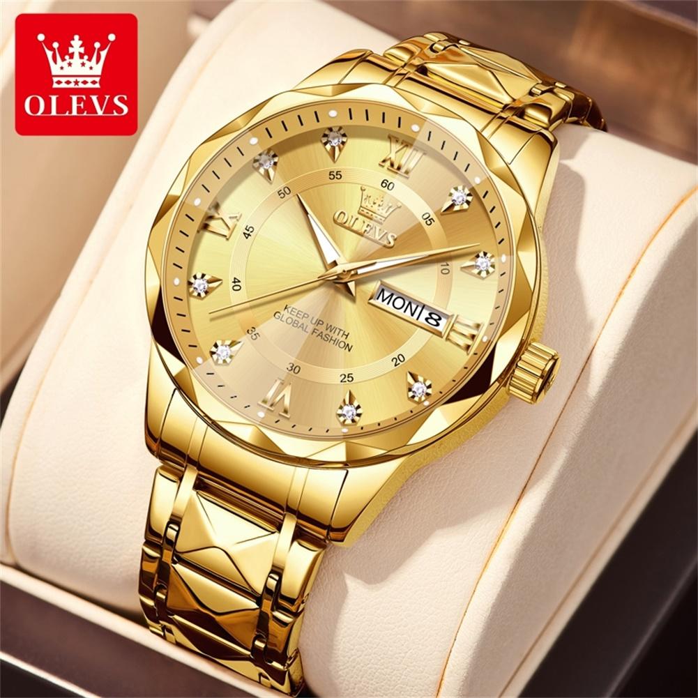 OLEVS 5609 Classic Business Quartz Watch for Man Stainless Steel Waterproof Calendar Luminous Men's Wristwatch
