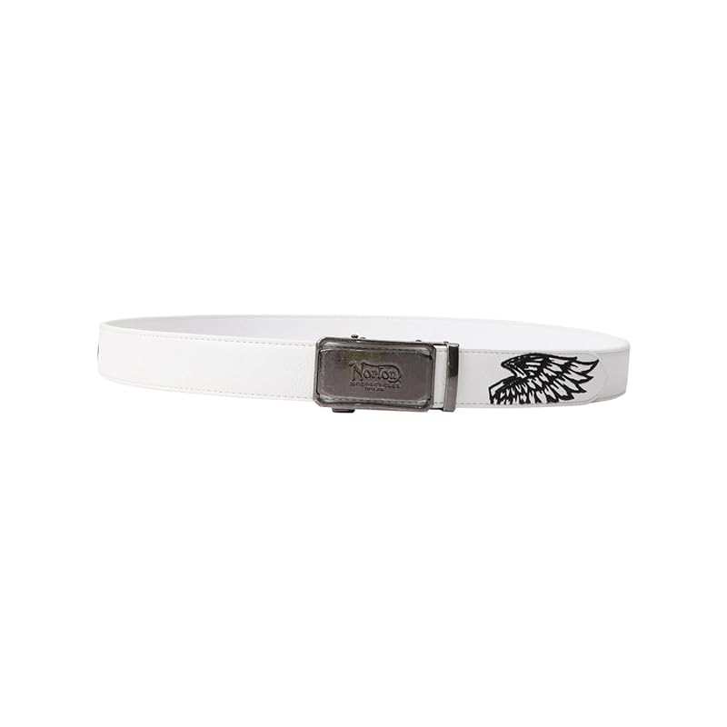 

[Norton] PU leather color line Hallless belt One-touch method free size casual men s ladies 243N8102 white F