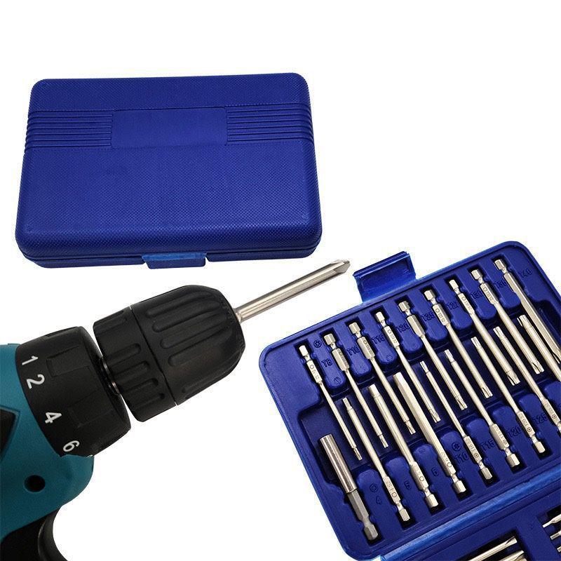 Electric Drill & Bit Tool Set: Phillips, Slotted, Hex, Triangle, Torx & Irregular Bits