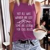 Sleeveless Inspirational Graphic Tee - Women's Spring/Summer Round Neck Pullover Top