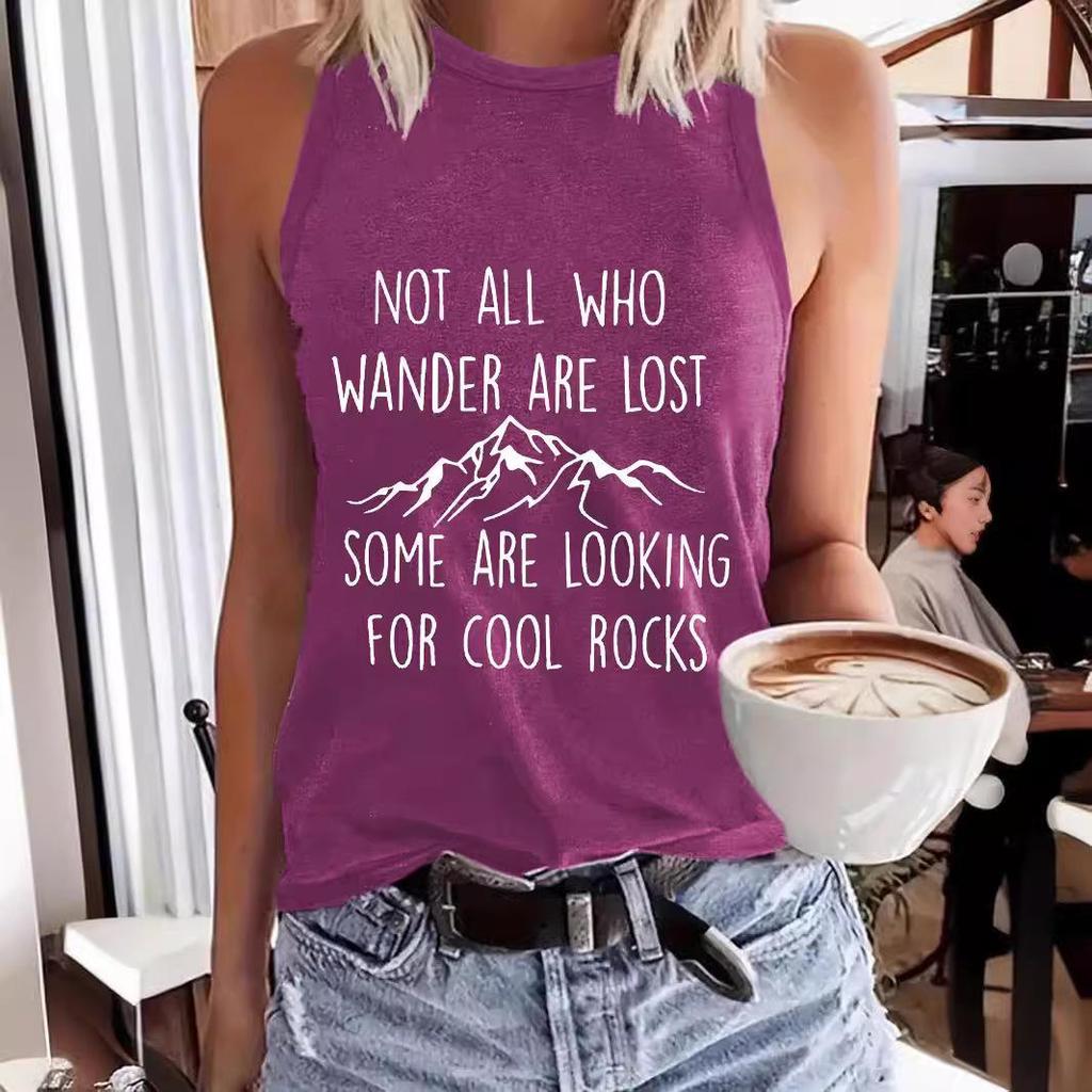 Sleeveless Inspirational Graphic Tee - Women's Spring/Summer Round Neck Pullover Top