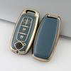 Nissan Car Key Cover - Gold Edge Protective Shell with Full Wrap and Buckle