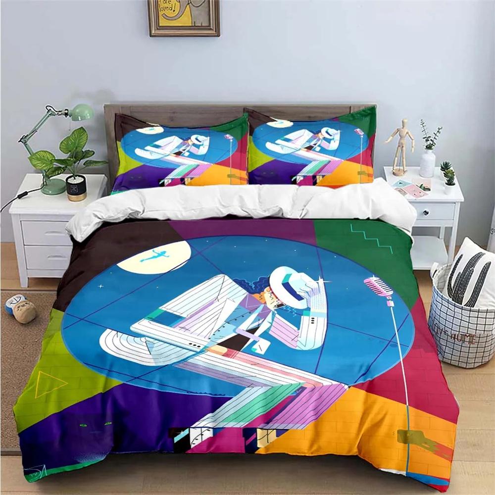 Exquisite Fashion M-Michael-Jackson Printing Bedding Set Duvet Cover Comforter Bed Youth Kids Girl Boys Birthday Gift