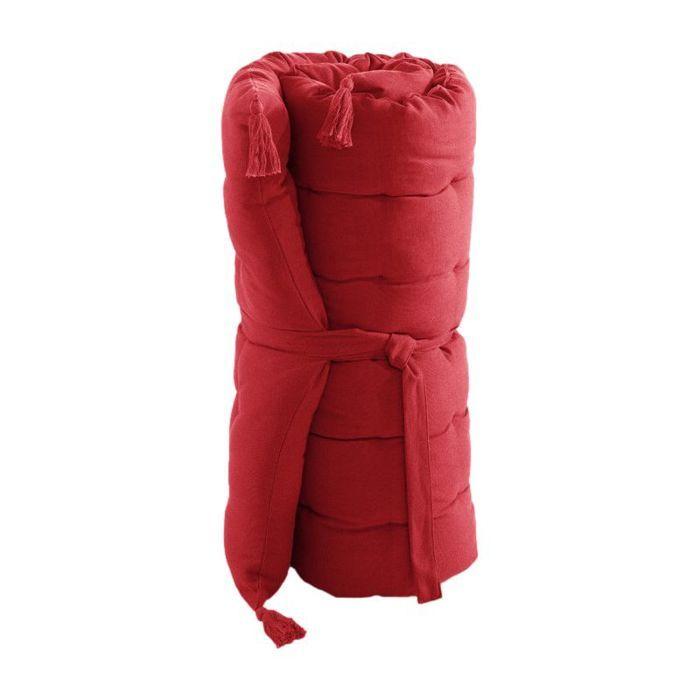 Bodenmatratze mit Pompons wasserabweisend - UV-Schutz Outdoor "Kala" aus Baumwolle 60 x 120 cm l'Effet Papillon