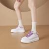3233 small size leather little white shoes women's color matching platform student shoes women's platform lace-up casual shoes women