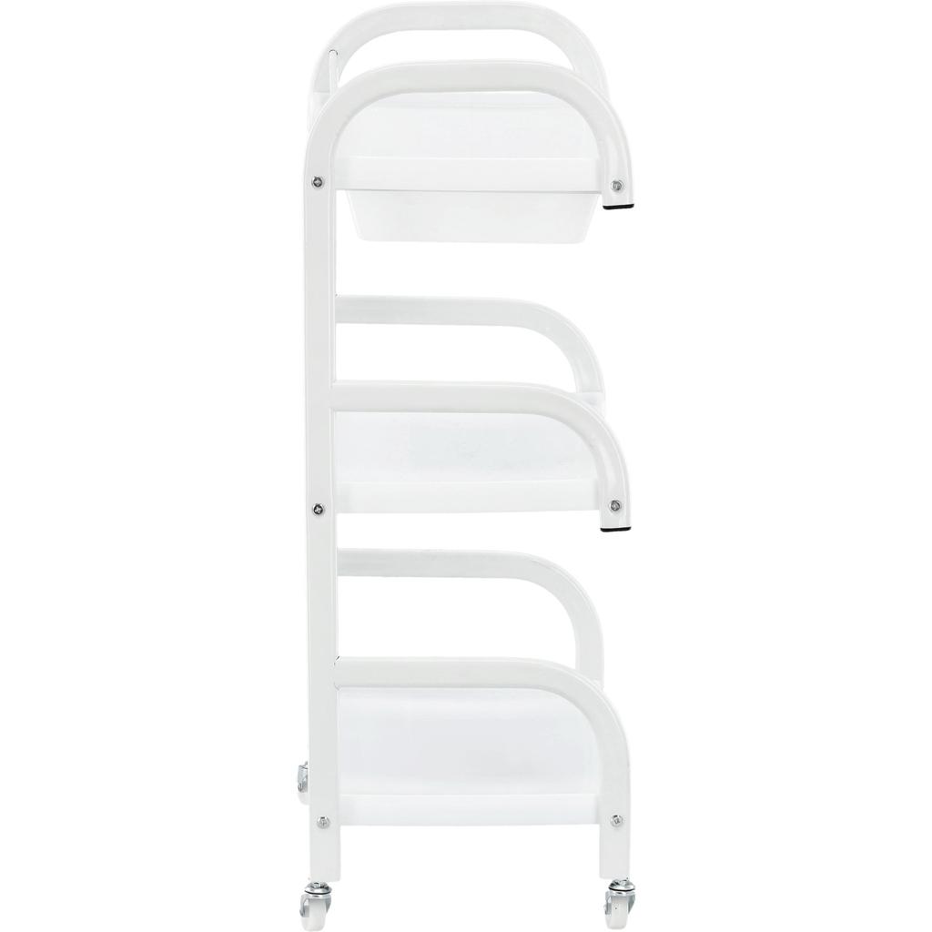 Hairdressing Cosmetic Assistant for the Salon St019 Universal Trolley Table Cabinet On Wheels with Three Shelves and a Drawer