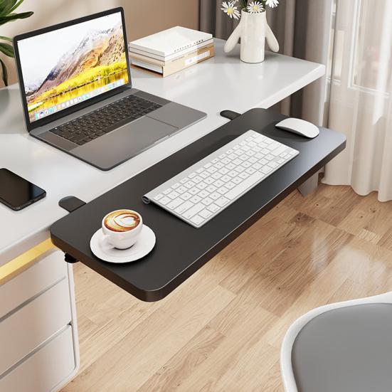 Bordforlengerplate med justerbar klemme Sammenleggbar Universell Hjemmekontor Databord Tastaturholder Armstøtte Bordforlengerplate