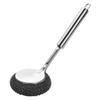 German Stainless Steel Long-Handled Kitchen Brush - Pot Safe Dishwashing Scrubber