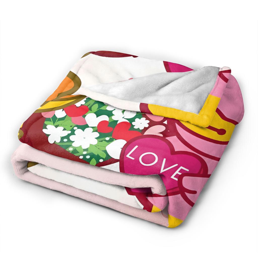 Yellow Duck Love Flannel Blankets Winter Soft Throw Blanket for Girls Boys Living Room Pattern Bedspread Sofa Bed Cover