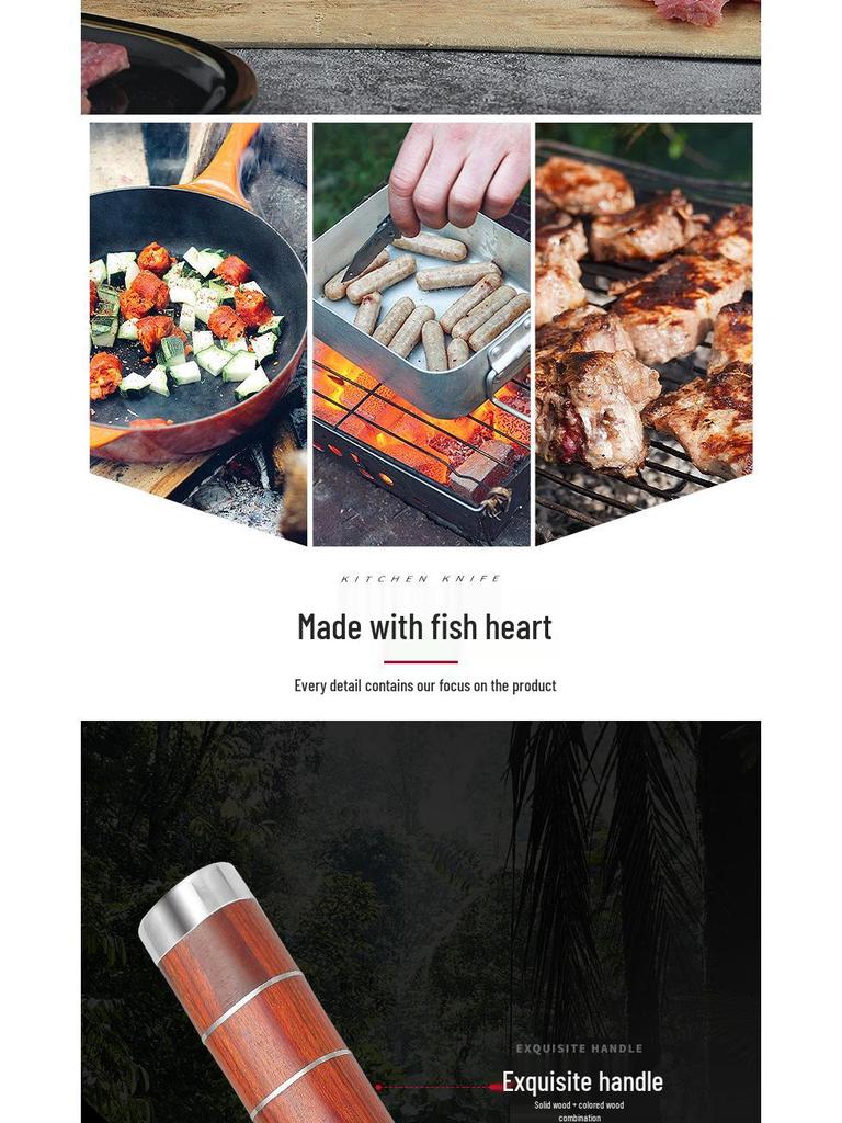 Mongolian Multi-Purpose Meat Knife: Ideal for barbecue, roast lamb, picnics, and household use; crafted from high-quality stainless steel.