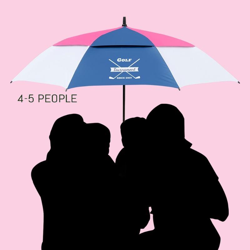 Large Golf Waterproof Umbrella Double-layer Long Handle Wind And Rain Resistant Straight Pole Umbrella Suitable 3-4 People