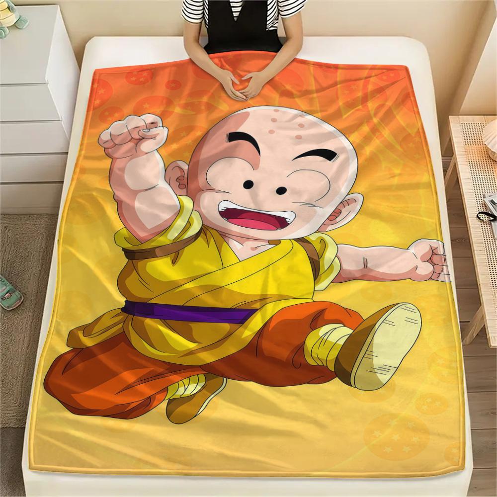 1PC Krillin Patterned Flannel Blanket Suitable For All Seasons For Home Decor Warmth And Comfort Gifts Holiday Present
