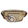 Used 9539 Courier Belt Bag 529711 7929 Appliqué Multicolor Web Stripe GG Supreme Embroidery Beige Men's from Japan