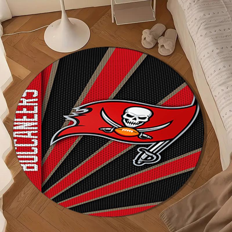 Buccaneers Team Spirit Round Mat, Anti-slip Circle Carpet Chair Rug For livingroom,Bedroom, Doormat Home Decor Gift Christmas Gifts