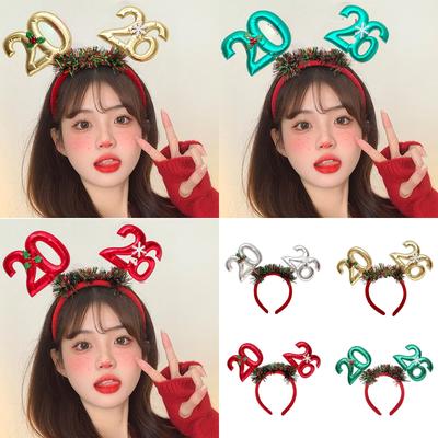 Glittering Garland New Year Headband With Padded Number Comfortable Hair Accessory For Festival Event Celebration