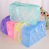 PVC Waterproof Clear Makeup Bag With Zipper And Handle For Travel Bathroom Storage Cosmetic Organizer