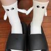Alobee 1/2Pairs Harajuku Couple Cotton Sock Magnetic Suction Hand In Hand Socks Black White Unisex Holding Hands Long Socks