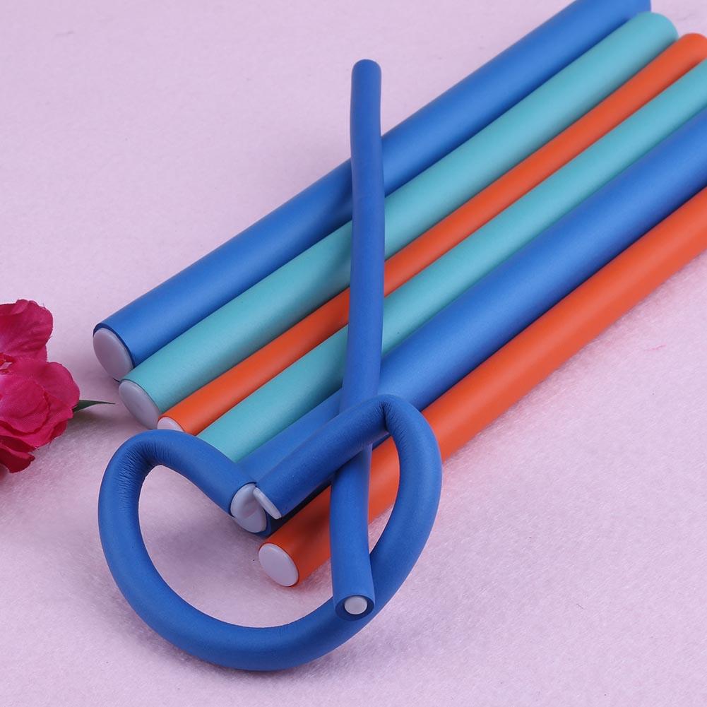 10pcs Hair Curling Curler Magic Air Hair Rollers Soft Foam Bendy Twist Magic Flexi Rods Styling Hair Sticks Tool Random Color