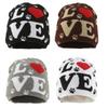 2000s Knit Brimless With Letter Heart Jacquard Design Soft Acrylic Winter Pullover Hat For Unisex Adults Teens Daily Wear