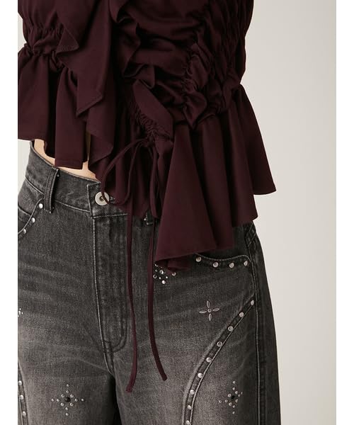 Lily Brown Asymmetrical Frill Cut Top DBRW Women's (LWCT252004)