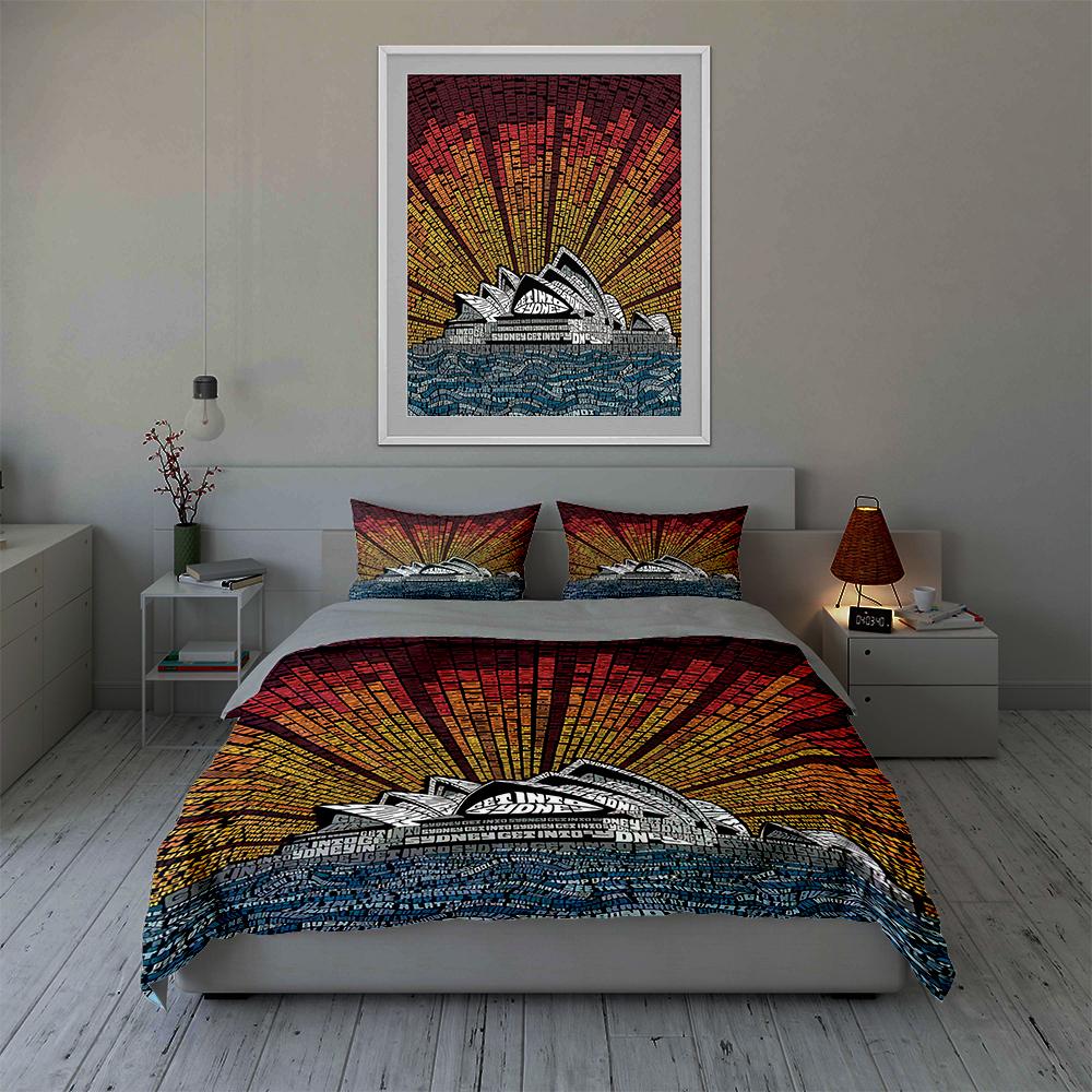 Radiant, Text-filled, Geometric. Bedding Duvet Cover Sets Duvet Covers Pillowcases Gifts (1 * Duvet Cover 2 * Pillowcases, Without Duvet Insert)
