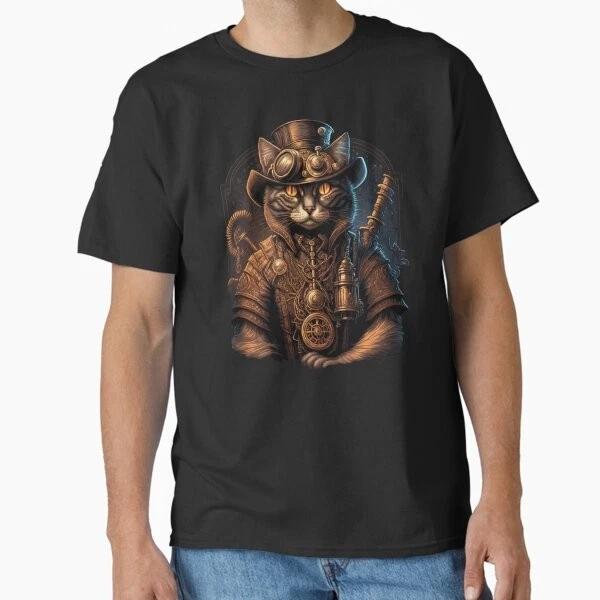 Steampunk Cat 4 Classic T-Shirt Made in USA/AUS T-Shirt S-2XL 2XL