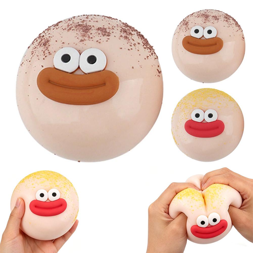 Schattig Grote Ogen Broodje Squishy Speelgoed, Reusachtig Vloeibaar Grappig hi Knijpspeeltje, Fidget Speelgoed Kawaii Feestartikelen Kinder Verjaardagscadeaus Willekeurig bruin