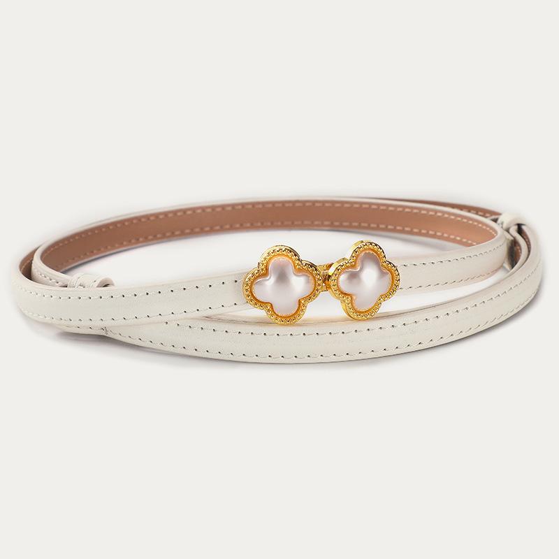 Four-Leaf Clover Pearl Women'S Belt Belt Women'S Dress Belt Thin Decoration