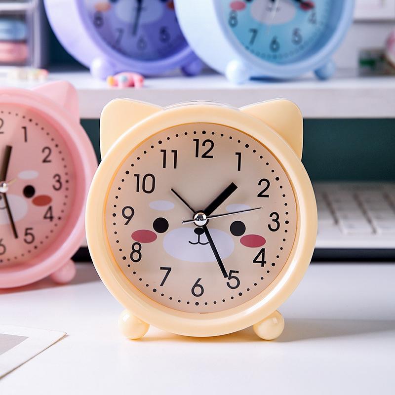 Alarm Clock Student Children Simple Stylish Silent Bedside Bedroom Wake Up Clock Cute Cartoon Clock Desk Gift