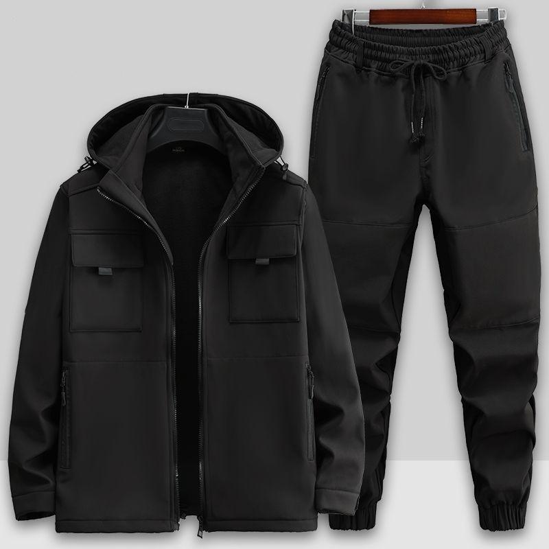 Autumn and Winter Models Plus Velvet Jackets Overalls Suits for Men and Women Thickened Windproof, Waterproof, Cold and Warm Tooling