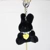 Adorable Lint Toy Keychain Little Rabbit Pendant Key Chain Jewelry for Girl Kid