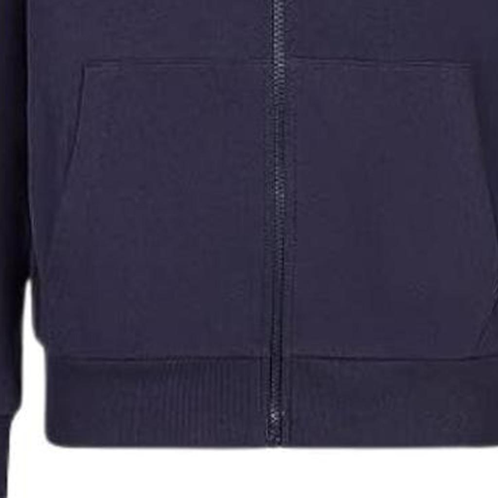Emporio Armani Logo Patch Drawstring Hooded Zip-Up Raglan Sleeve Sweatshirt Men sweatshirt Navy-Blue 111835-3R573-48336