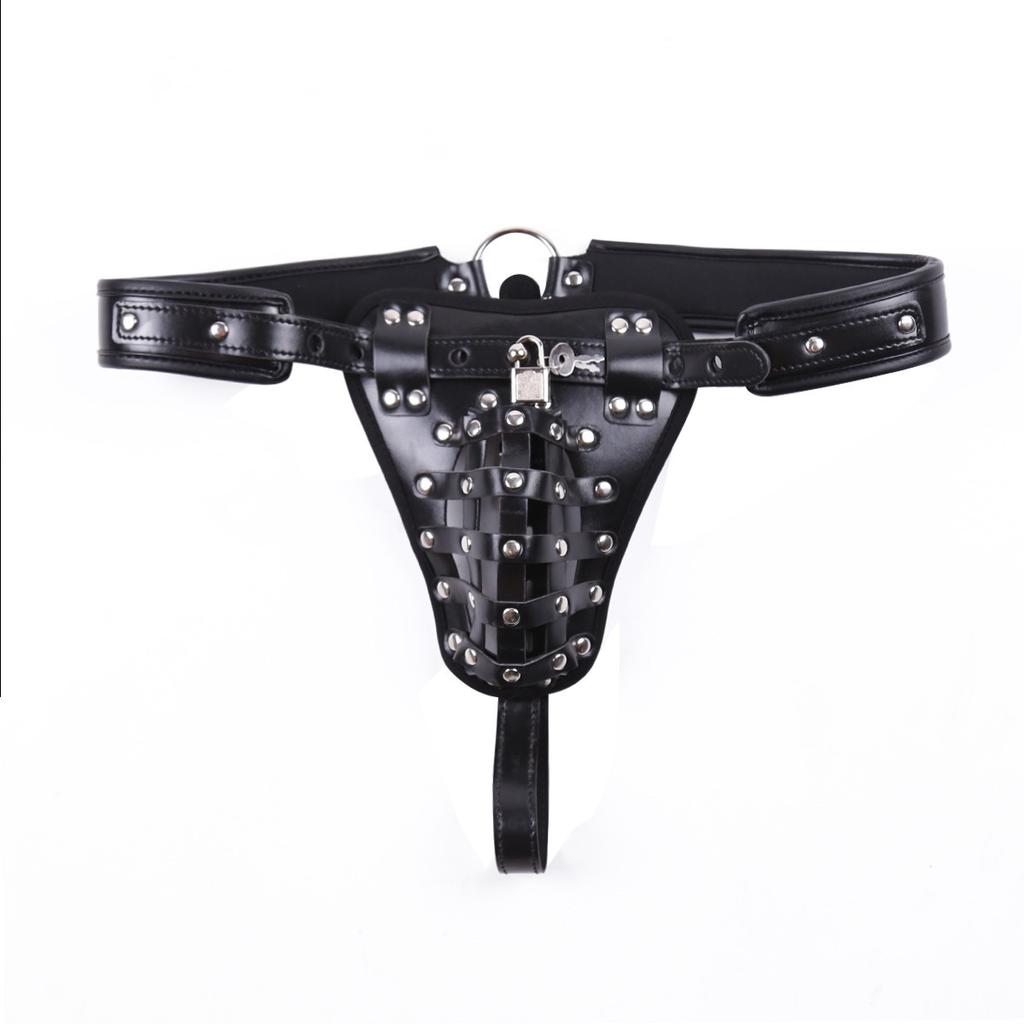 Adult Sex Toys Sexy Panties Adjustable Leather Chastity Pants Sexy Pants PU Couples Flirting Net Male Supplies